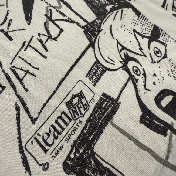 Vintage 90s Raiders AOP T Shirt Magic Johnson Mens Medium NFL All Over Print - Picture 3 of 6